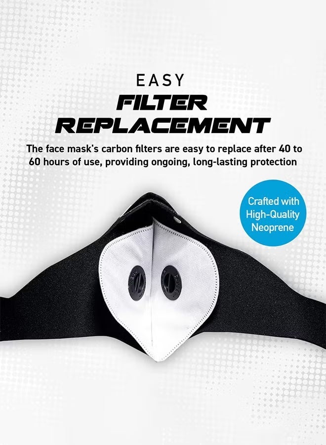 Sweet Life 2pcs Anti-Pollution Face Mask - Military Grade Activated Carbon Protection for Smoke, Exhaust Gas, Dust, Pollen - Ideal for Running, Walking, Cycling, and Outdoor Activities (Pure Black& Black) - Image 5